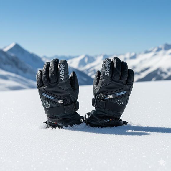 Swany SX-43 X-Cell Leather Ski Gloves Women's Small – Tri-Plex Black Heat Pocket - Picture 3 of 5